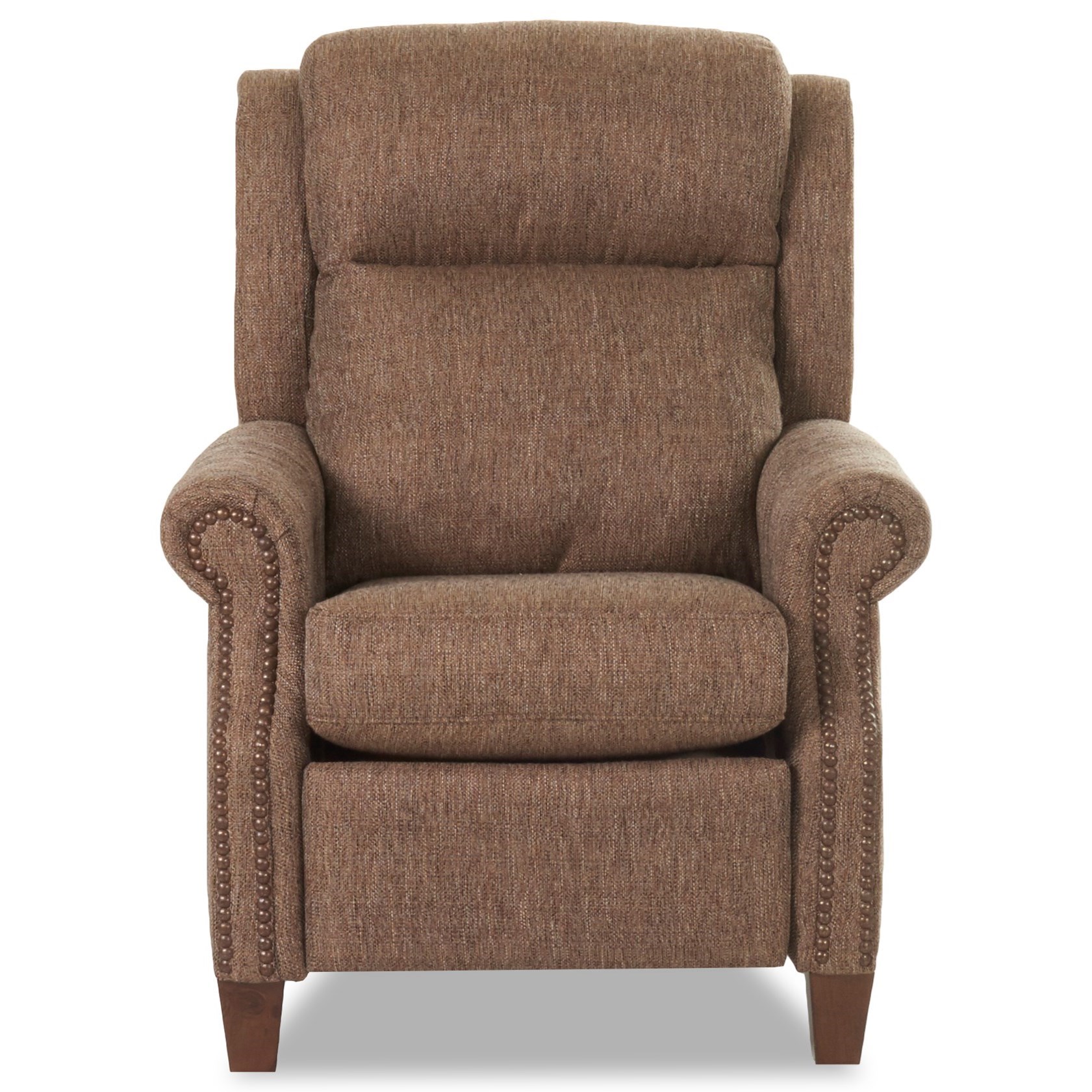 Klaussner Gateway Traditional Power High Leg Recliner with Nailheads